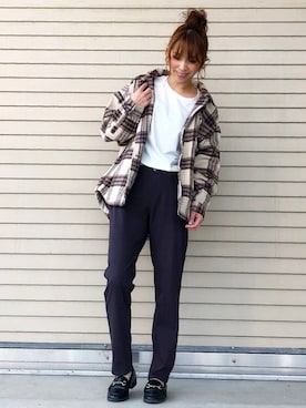 「RAG MACHINE（ラグマシーン）のアイテム（パンツ）」を使った、tomoさん（レディース・160cm）の秋コーディネート