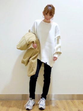 「CAMP7（キャンプセブン）のアイテム（ブルゾン）」を使った、tomoさん（レディース・160cm）の秋コーディネート