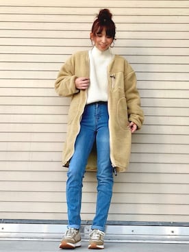 「CAMP7（キャンプセブン）のアイテム（ブルゾン）」を使った、tomoさん（レディース・160cm）の秋コーディネート