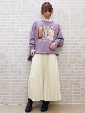 「Right-on（ライトオン）のアイテム（ブーツ）」を使った、tomoさん（レディース・160cm）の冬コーディネート