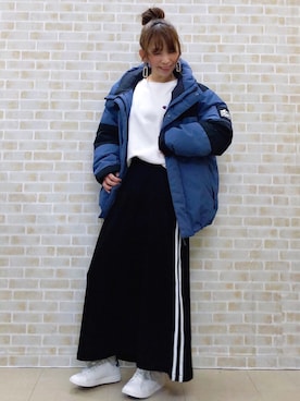 「CAMP7」｜「アイテム（スカート）」を使った、tomoさん（レディース・160cm）の冬コーディネート