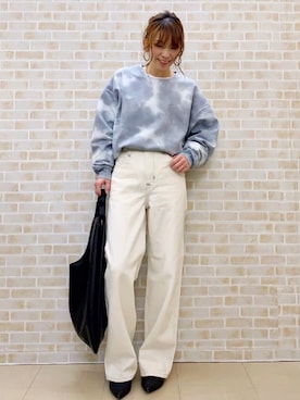 「CAMP7」｜「アイテム（スウェット）」を使った、tomoさん（レディース・160cm）の冬コーディネート