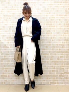 「HONEYSUCKLE ROSE（ハニーサックルローズ）のアイテム（トレンチコート）」を使った、tomoさん（レディース・160cm）の冬コーディネート