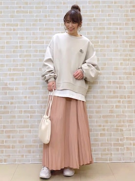 「CAMP7」｜「アイテム（スカート）」を使った、tomoさん（レディース・160cm）の冬コーディネート