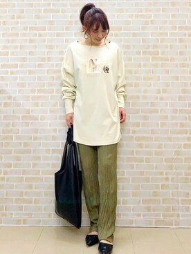 「RAG MACHINE（ラグマシーン）のアイテム（バッグ）」を使った、tomoさん（レディース・160cm）の春コーディネート