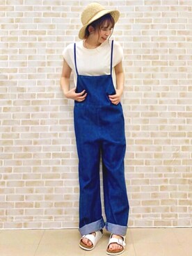 「summer」｜「アイテム（オールインワン・サロペット）」を使った、tomoさん（レディース・160cm）の春コーディネート