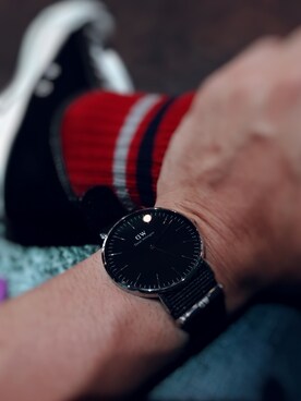 「Daniel Wellington（ダニエルウェリントン）のDANIEL WELLINGTON / CLASSIC BLACK コーンウォール/シルバー 40mm（アナログ腕時計、ブラック系）」を使った、tさん（メンズ・178cm）の夏コーディネート