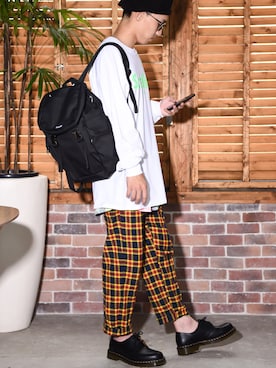 「アイテム（バックパック/リュック）」を使った、kaiyaさん（メンズ・173cm）の夏コーディネート