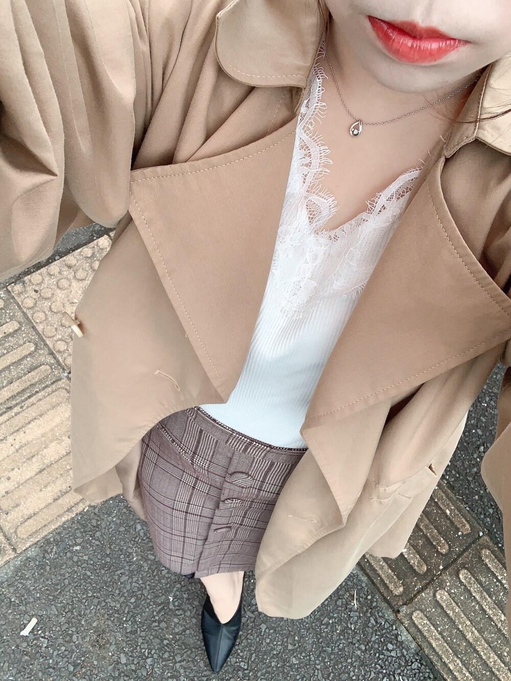 「今日のコーデ、冬コーデ、オトナカジュアル、おしゃれさんと繋がりたい、スカート、ロングスカート」｜「ems exciteのアイテム（トップス、ホワイト系）」を使った、きんきんさん（レディース・145cm）の冬コーディネートの1枚目の写真