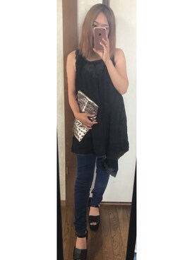 「ATMOSPHERE（アトモスフィア）のアイテム」を使った、りりさん（レディース・153cm）の夏コーディネート