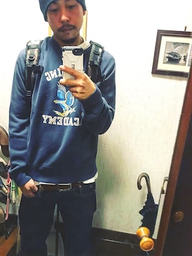 「RRL（ダブル アール エル）のアイテム（スウェット）」を使った、gggさん（メンズ・178cm）の秋コーディネート