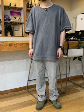 「Johnbull Private labo（ジョンブルプライベートラボ）のアイテム（トップス）」を使った、shuさん（メンズ・165cm）の春コーディネート