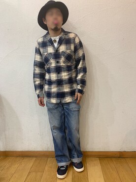 「Johnbull Private labo（ジョンブルプライベートラボ）のアイテム（トップス）」を使った、shuさん（メンズ・165cm）の秋コーディネート
