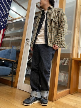 「TCB jeans（ティーシービージーンズ）のアイテム（パンツ）」を使った、shuさん（メンズ・165cm）の春コーディネート
