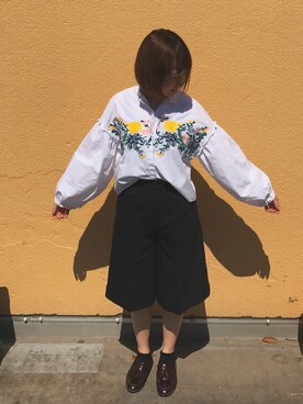 「GLOBAL WORK（グローバルワーク）のアイテム（ローファー、ブラウン系）」を使った、haruka💗さん（レディース・153cm）の夏コーディネート