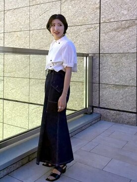 Natsumi Tanakaさんの「ハーフタイショート  ボリューム袖 ブラウス」を使ったコーディネート