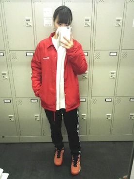 「Champion（チャンピオン）のアイテム（その他アウター）」を使った、ひみこさん（レディース・159cm）の冬コーディネート