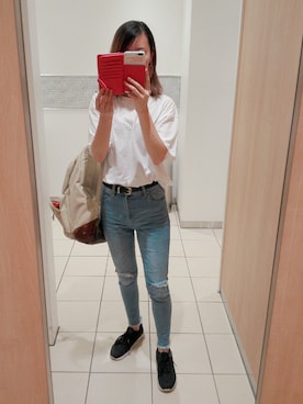 「stradivarius（ストラディバリウス）のアイテム（アクセサリー）」を使った、ひみこさん（レディース・159cm）の夏コーディネート