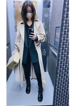 「OZOC（オゾック）のアイテム（トレンチコート）」を使った、ひみこさん（レディース・160cm）の秋コーディネート
