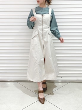「dazzlin（ダズリン）のアイテム（ジャンパースカート）」を使った、mikiさん（レディース・153cm）の冬コーディネート