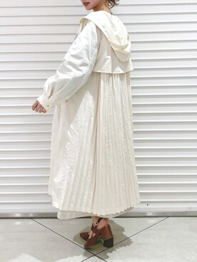 「プリーツ」｜「アイテム（その他アウター）」を使った、mikiさん（レディース・153cm）の冬コーディネート