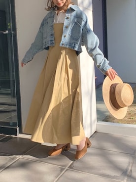 「dazzlin（ダズリン）のアイテム（デニムジャケット）」を使った、mikiさん（レディース・153cm）の春コーディネート