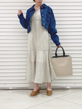 「dazzlin（ダズリン）のアイテム（デニムジャケット）」を使った、mikiさん（レディース・153cm）の春コーディネート