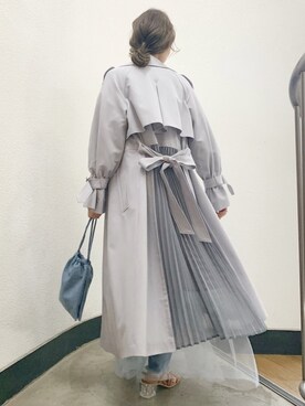 「dazzlin（ダズリン）のアイテム（トレンチコート）」を使った、mikiさん（レディース・153cm）の春コーディネート