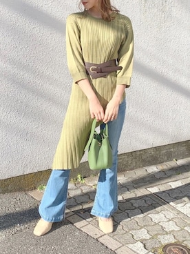 「ピスタチオ」｜「アイテム（パンプス）」を使った、mikiさん（レディース・153cm）の春コーディネート