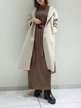 「コーディガン」｜「アイテム（その他アウター）」を使った、mikiさん（レディース・153cm）の秋コーディネート