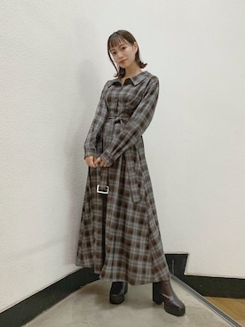 「アイテム（ワンピース、その他）」を使った、mikiさん（レディース・153cm）の秋コーディネート