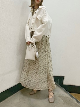 「dazzlin（ダズリン）のアイテム（デニムジャケット）」を使った、mikiさん（レディース・153cm）の冬コーディネート