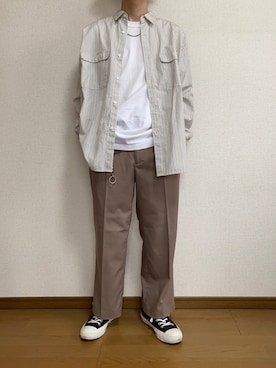 「ロングシャツ」｜「アイテム（財布/小物）」を使った、ひろさん（メンズ・166cm）の夏コーディネート