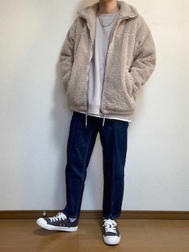 「BAYFLOW（ベイフロー）のアイテム（ブルゾン）」を使った、ひろさん（メンズ・166cm）の冬コーディネート