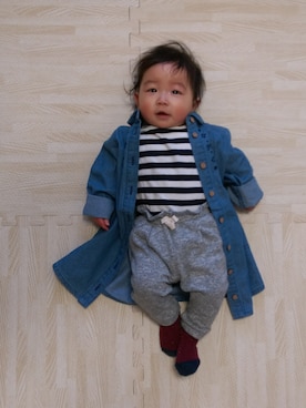 「生後6ヶ月」｜「アイテム（その他）」を使った、いっちゃんさん（キッズ・60cm）の冬コーディネート