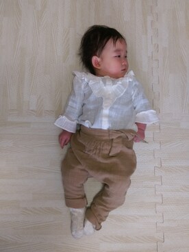 「生後6ヶ月」｜「アイテム（その他）」を使った、いっちゃんさん（キッズ・60cm）の春コーディネート