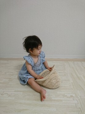 「生後11ヶ月」｜「アイテム（オールインワン・サロペット）」を使った、いっちゃんさん（キッズ・70cm）の夏コーディネート