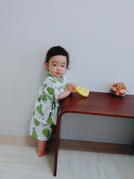 「生後11ヶ月」｜「アイテム（その他）」を使った、いっちゃんさん（キッズ・70cm）の夏コーディネート