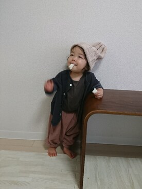 「キッスコーデ」｜「アイテム（その他）」を使った、いっちゃんさん（キッズ・70cm）の秋コーディネート