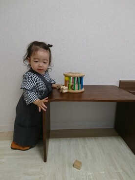 「7のアイテム」を使った、いっちゃんさん（キッズ・70cm）の秋コーディネート