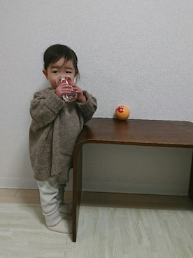 「1歳5ヶ月」｜「アイテム（ダウンジャケット/コート）」を使った、いっちゃんさん（キッズ・70cm）の冬コーディネート