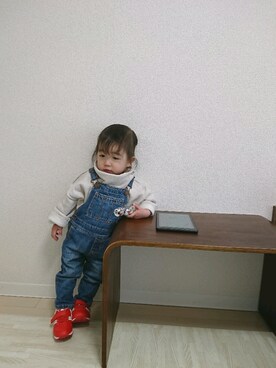 「1歳5ヶ月」｜「アイテム（オールインワン・サロペット）」を使った、いっちゃんさん（キッズ・70cm）の冬コーディネート