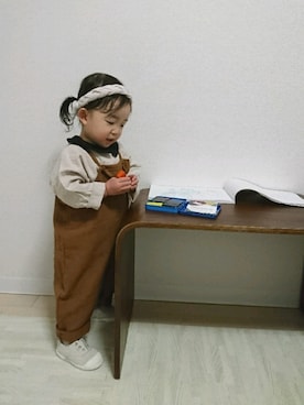「1歳6ヶ月」｜「アイテム（オールインワン・サロペット）」を使った、いっちゃんさん（キッズ・70cm）の冬コーディネート