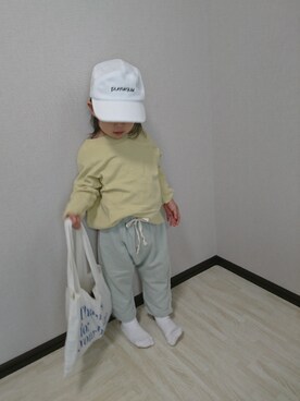 「アイテム（バッグ）」を使った、いっちゃんさん（キッズ・80cm）の春コーディネート