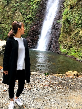 「TOPSHOP（トップショップ）のKNITTED ZIP BACK JUMPER（ニット/セーター、ブルー系）」を使った、ともみさん（レディース・159cm）の秋コーディネート