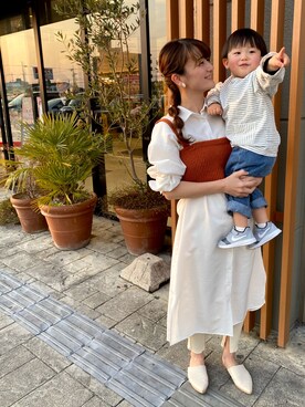 「Another Edition（アナザーエディション）のアイテム（トップス、オレンジ系）」を使った、ともみさん（レディース・159cm）の春コーディネート