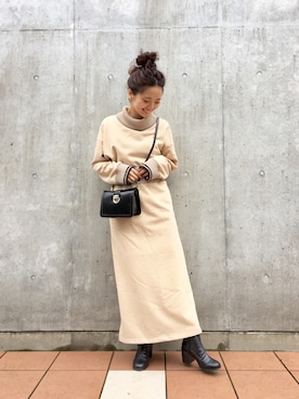 「Kastane」｜「アイテム（ブーティ）」を使った、MihoUesugiさん（レディース・154cm）の冬コーディネート