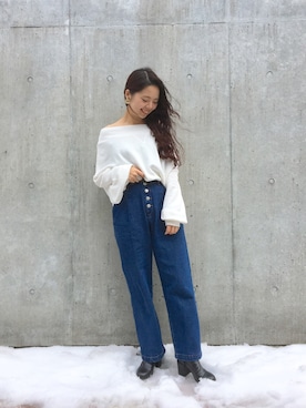 「Kastane」｜「アイテム（ブーティ）」を使った、MihoUesugiさん（レディース・154cm）の冬コーディネート