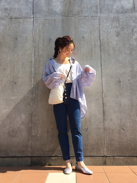 「Kastane（カスタネ）のフラットレザーパンプス（パンプス）」を使った、MihoUesugiさん（レディース・154cm）の春コーディネート