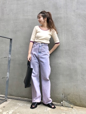 「Kastane」｜「アイテム（スリッポン）」を使った、MihoUesugiさん（レディース・154cm）の夏コーディネート